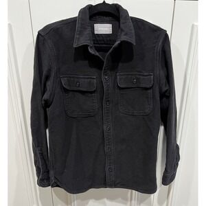 Everlane Men's Wide Wale Corduroy Button Up Overshirt Size Medium Black Preppy